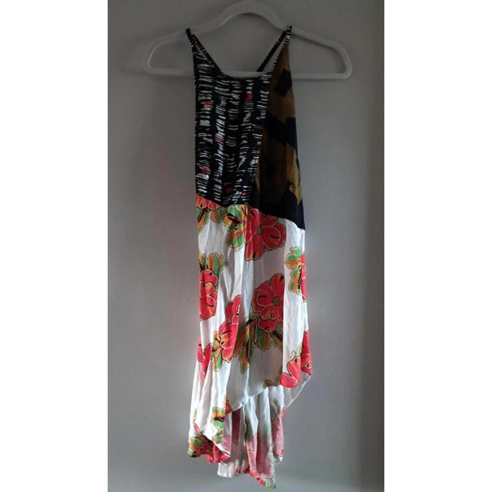 Free people flowing patchwork mini dress/long tunic small